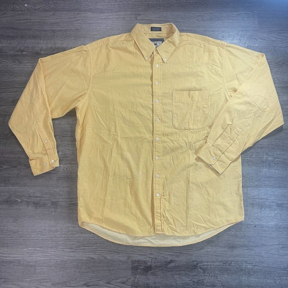 VTG 90s Gold Yellow Corduroy Cutter & Buck L/S Buttondown Casual Shirt Size 2XT